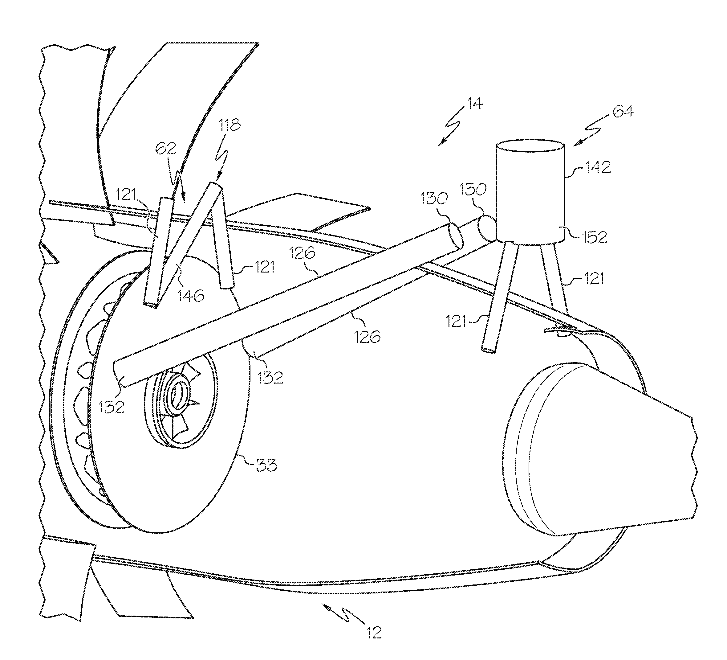 Variable pitch mounting for aircraft gas turbine engine