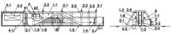 Fuse-plug dam section test method using overflow water tank synchronous stacking narrow groove and pipe