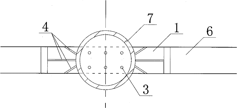 Connection structure for concrete-filled circular steel tubular pier column and concrete cover beam