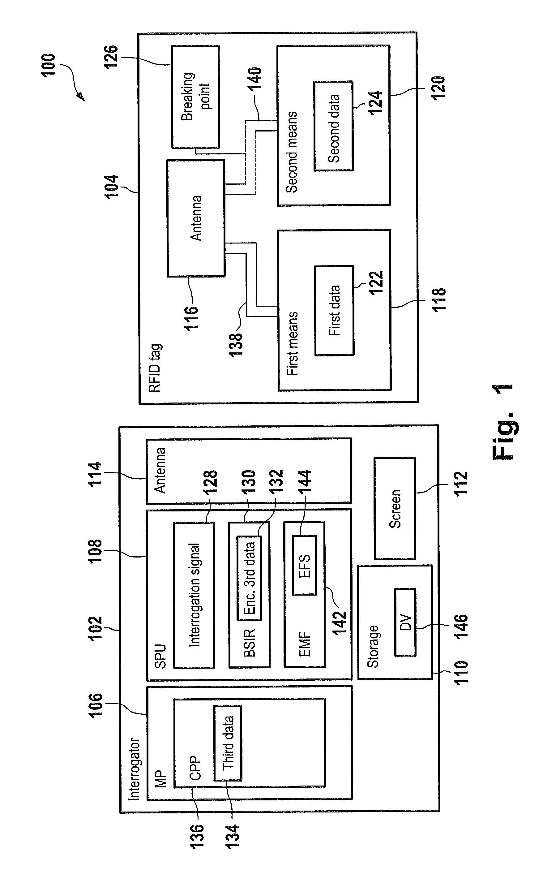 Chipless RFID tag and method for communicating with the RFID tag