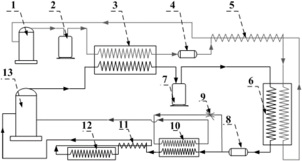 Two-stage cascade enhanced-vapor-injection low-temperature refrigerating system