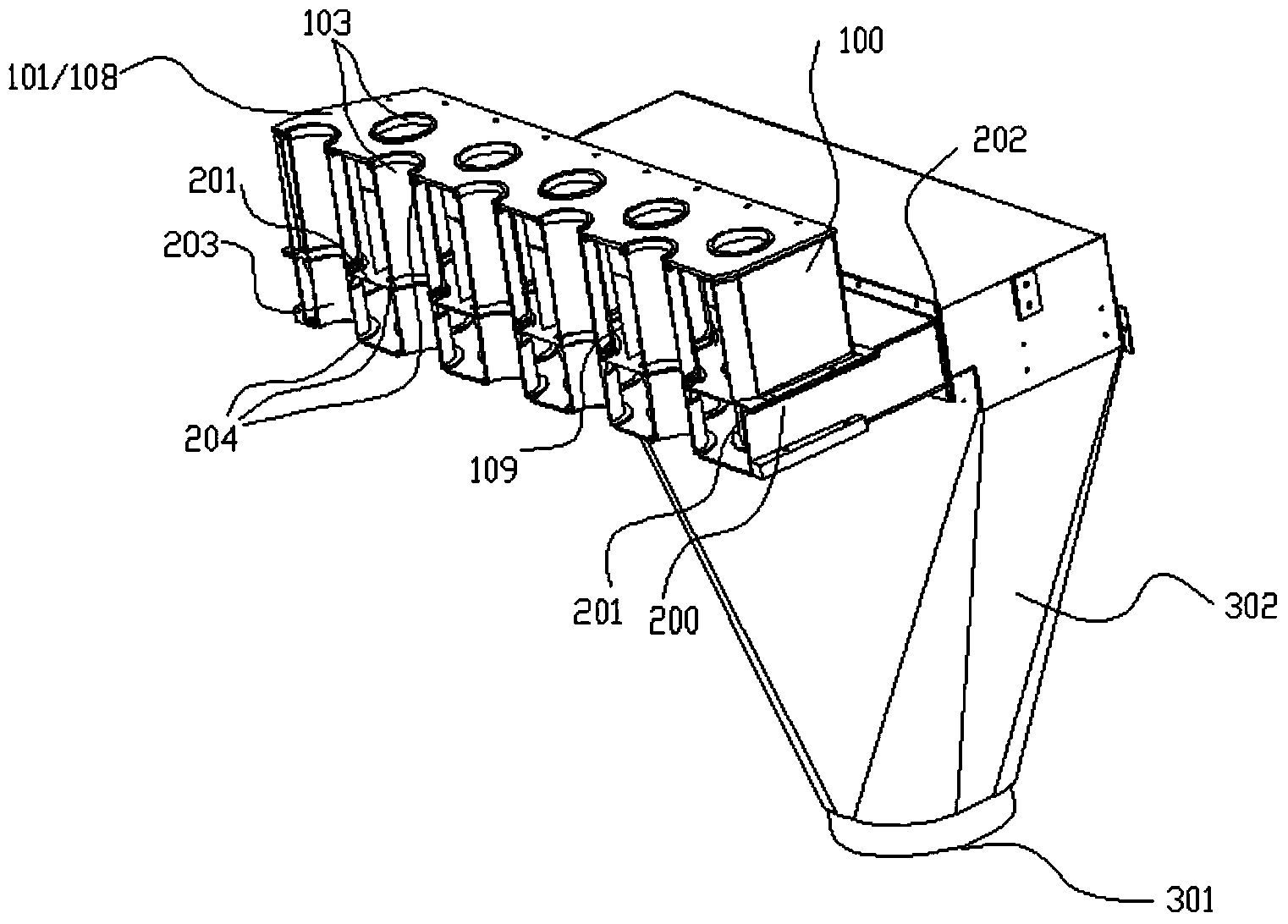 Multi-row synthetic tow cooling device