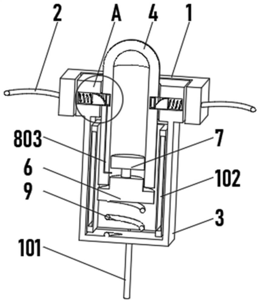 Internal isolation device of extracting solution storage box