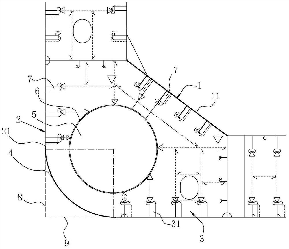 Arrangement method of ship bilge structure, ship bilge structure and ship