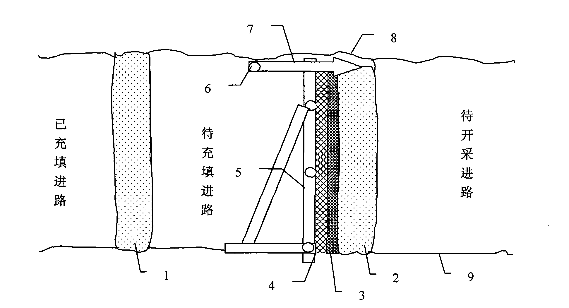 Construction method for cast-in-situ foam separation wall for tailing filling mining