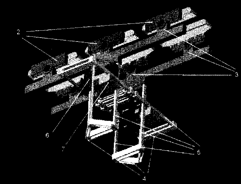 Icing high-voltage wire line walking operation platform