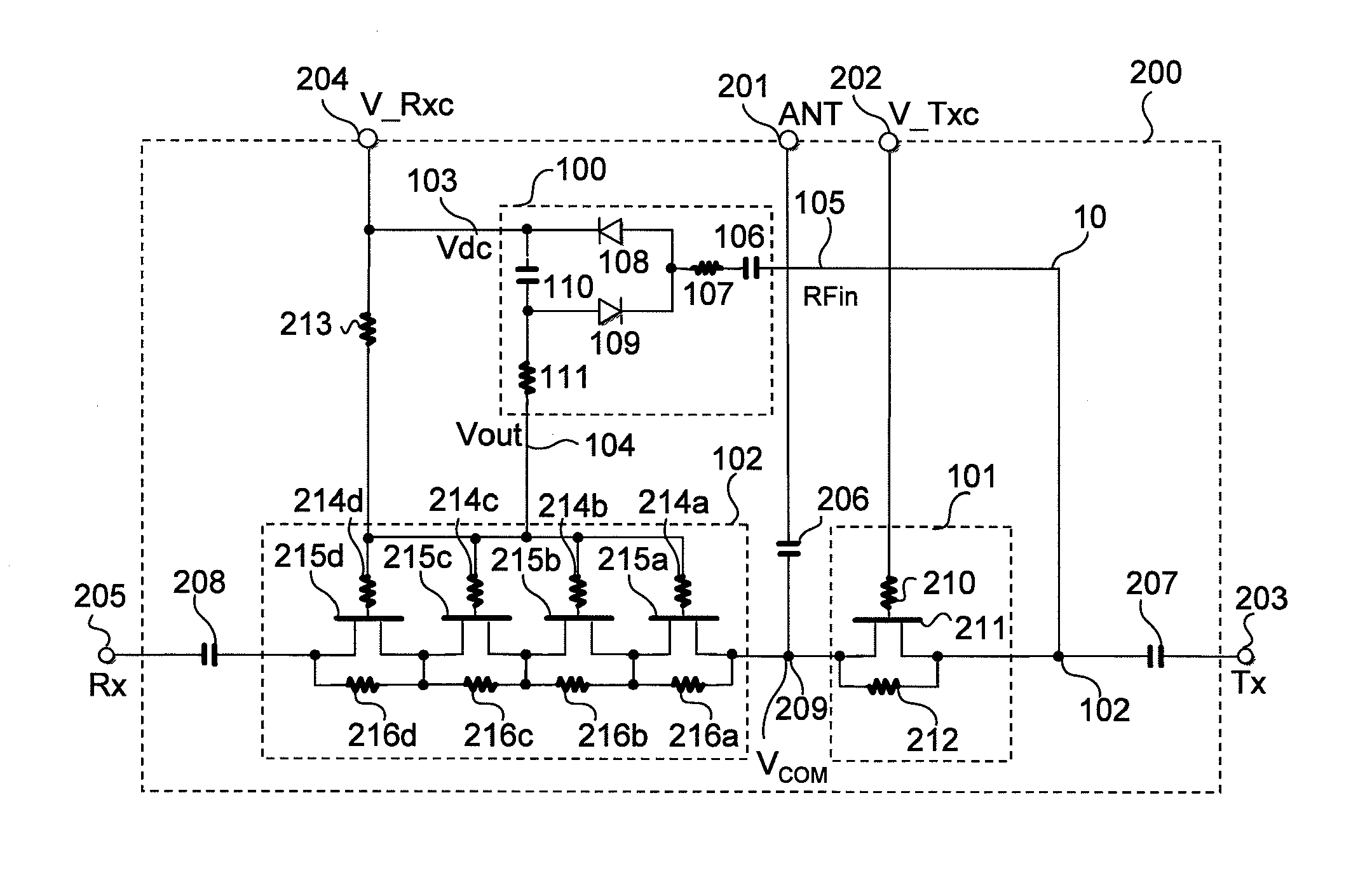 Semiconductor integrated circuit and high frequency module with the same