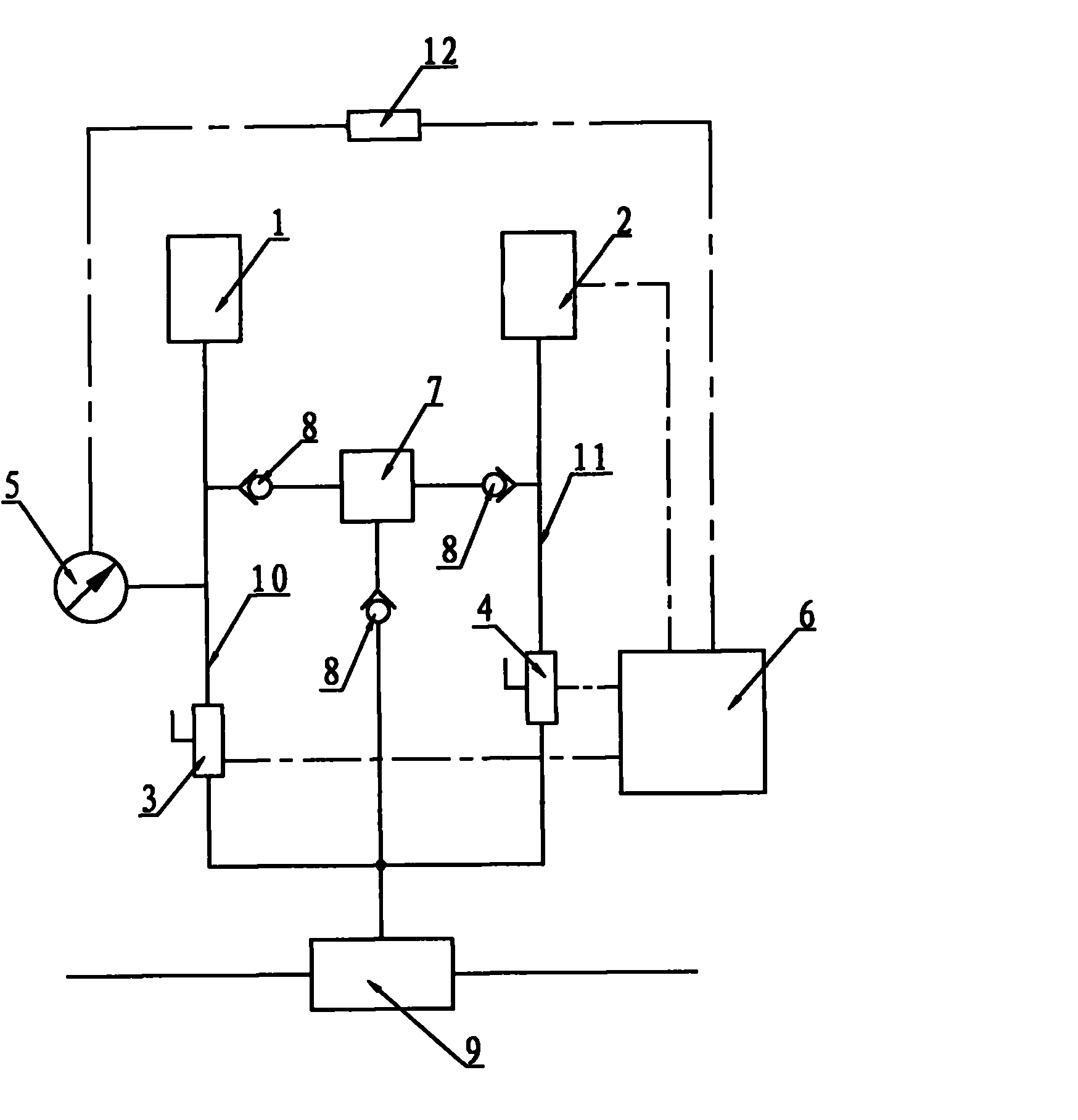 Double-air-source air path automatic switching pressurizer