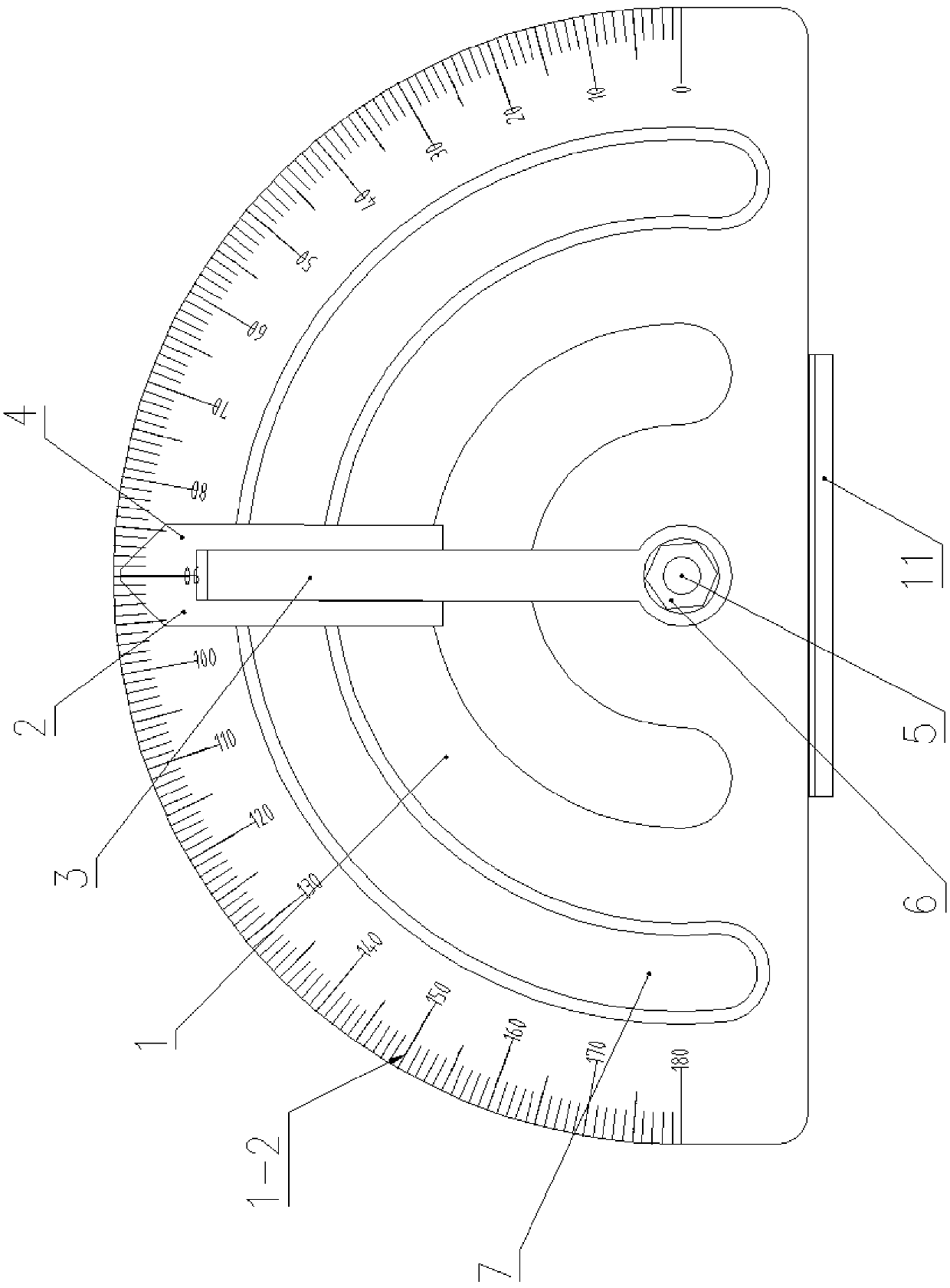 Portable swing angle testing device for automobile windscreen wiper