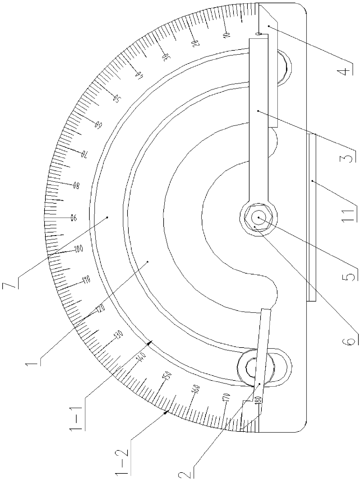 Portable swing angle testing device for automobile windscreen wiper