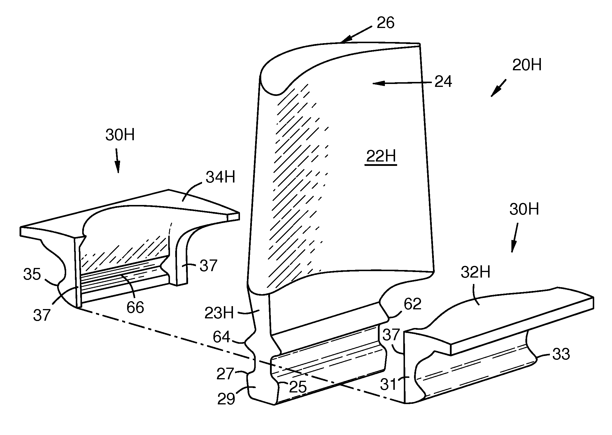 Modular turbine airfoil and platform assembly with independent root teeth