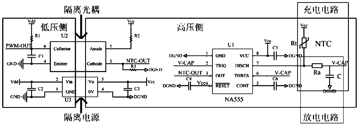 Temperature detecting circuit for IGBT module