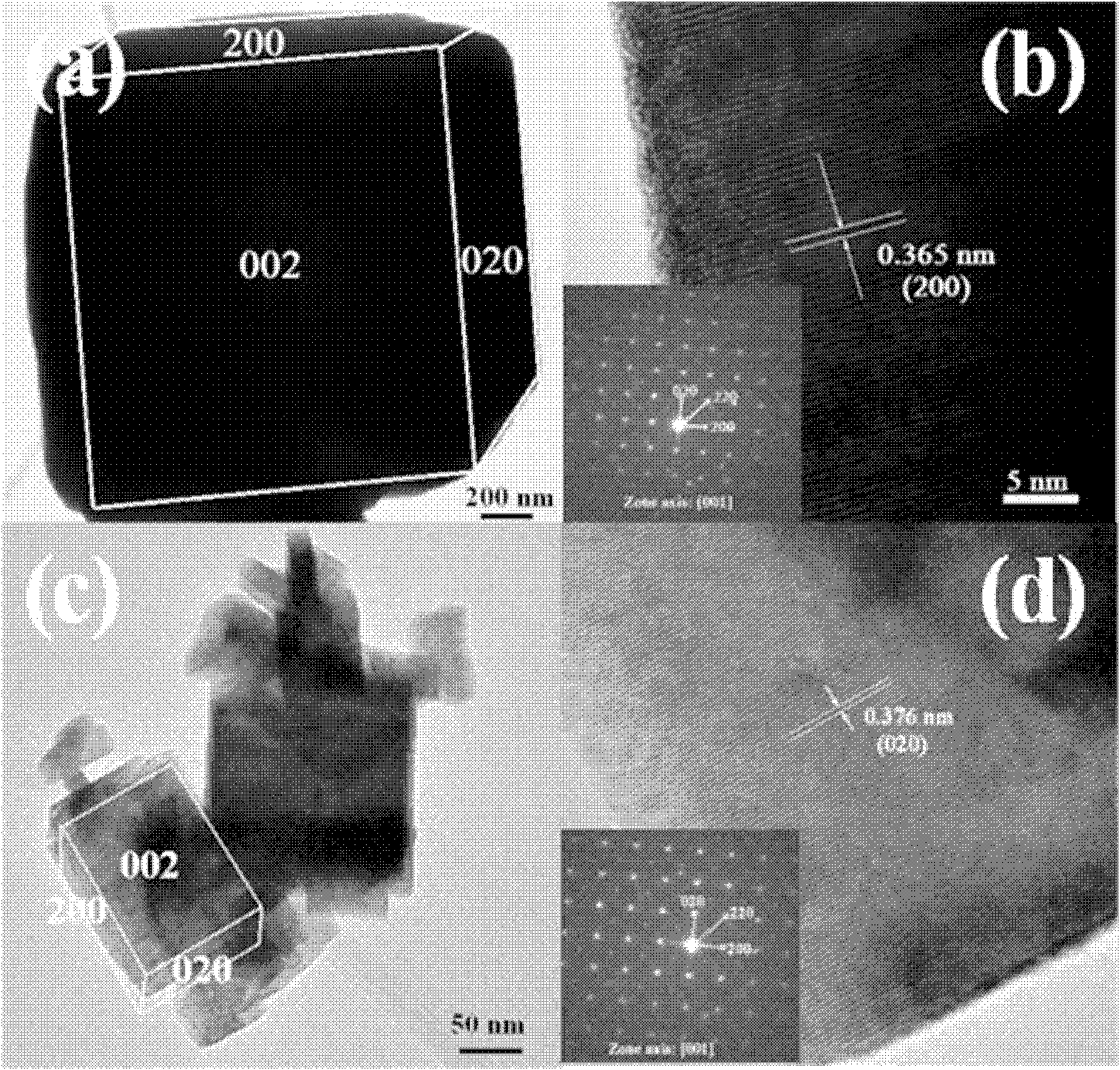 Method for preparing tungsten trioxide crystals with controllable growth of crystal surfaces