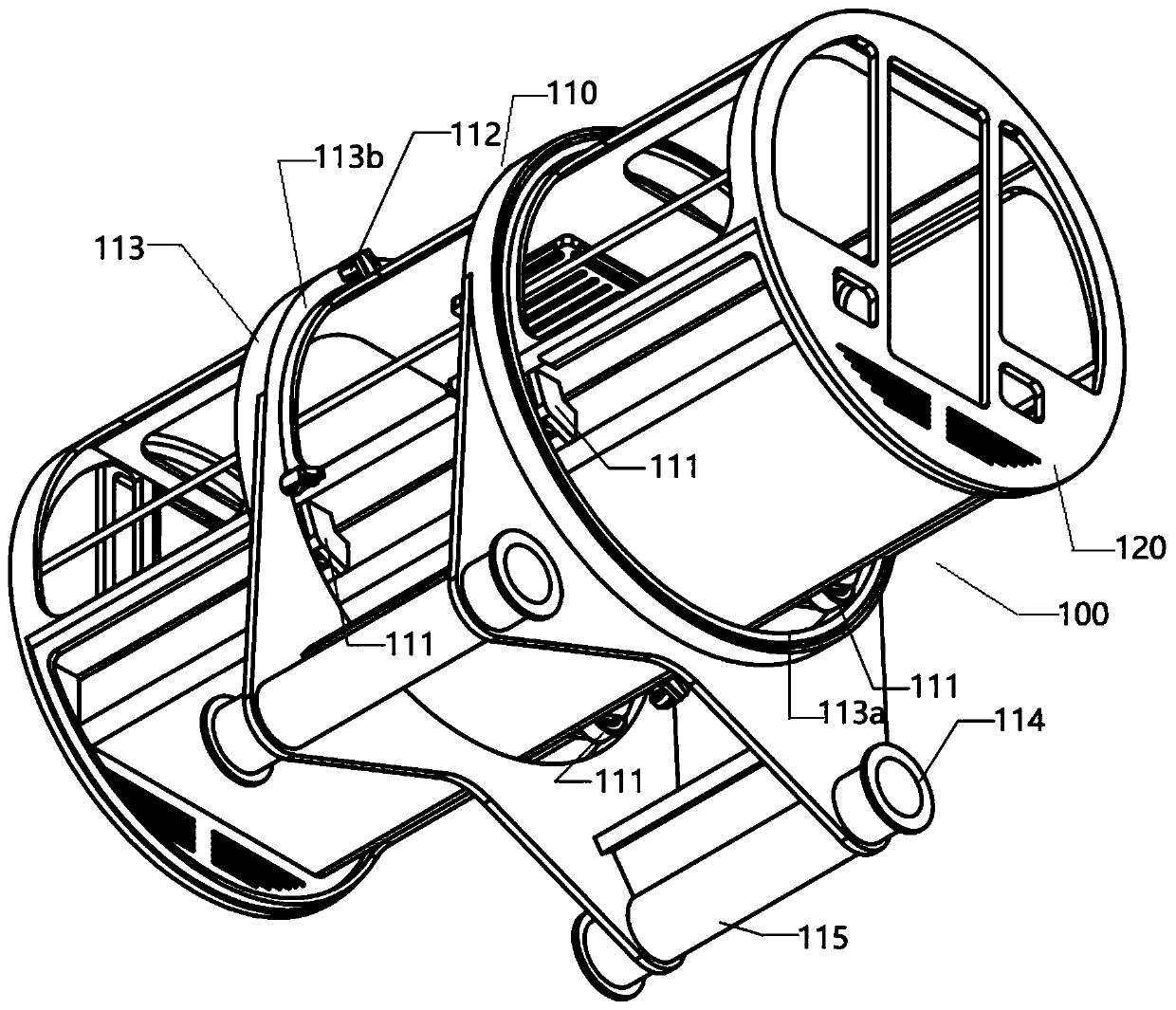 Wheel type adaptive supporting system and large-scale sightseeing big-wheel lift car