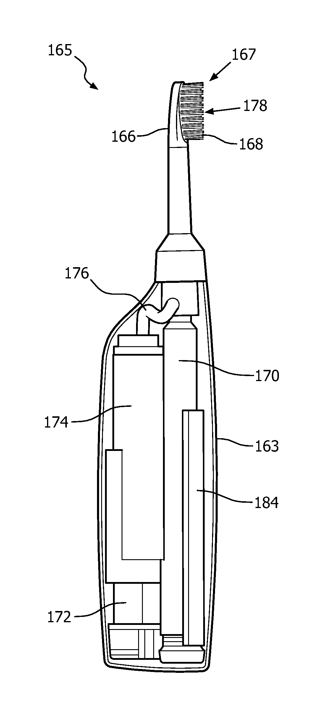 An oral care appliance using a jet-type fluid flow and mechanical action