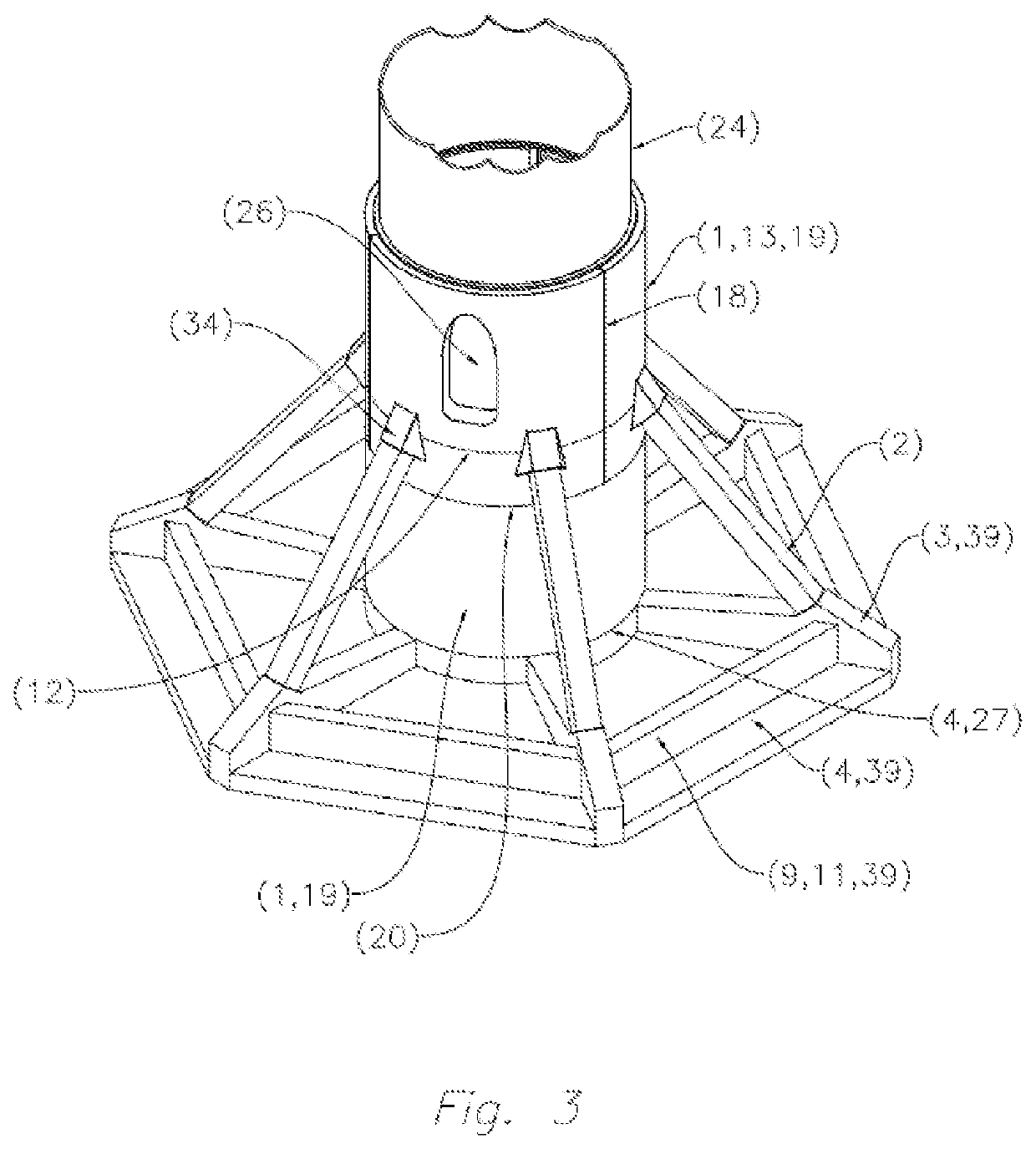 Foundations system for towers and method for installing the foundations system for towers