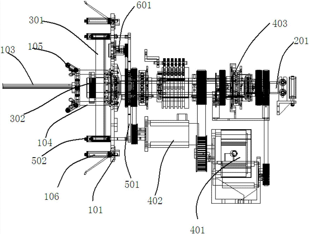 A Horizontal Taping Machine Automatically Adjusting Taping Tension