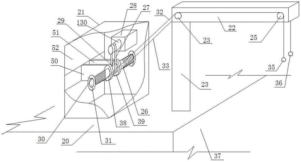 Rope paying-off device with fire extinguishing and rescuing function