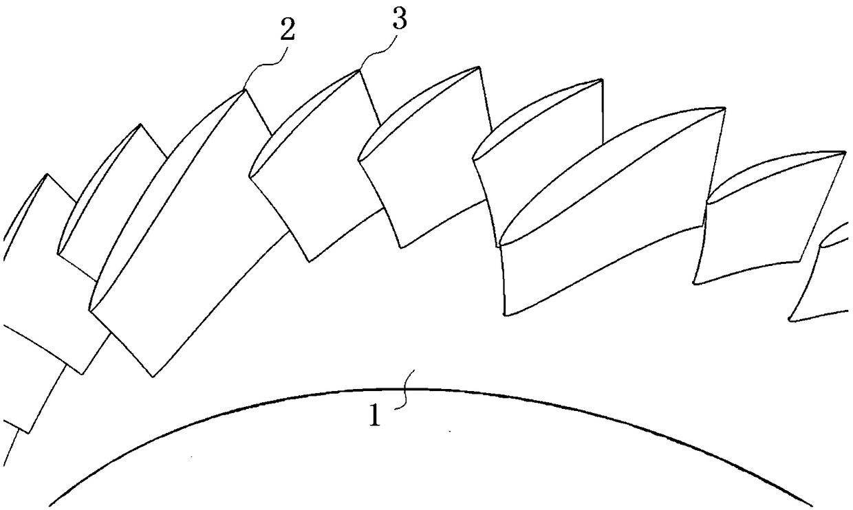 Blade type design method for axial-flow type turbine large and small blade combined blade lattice