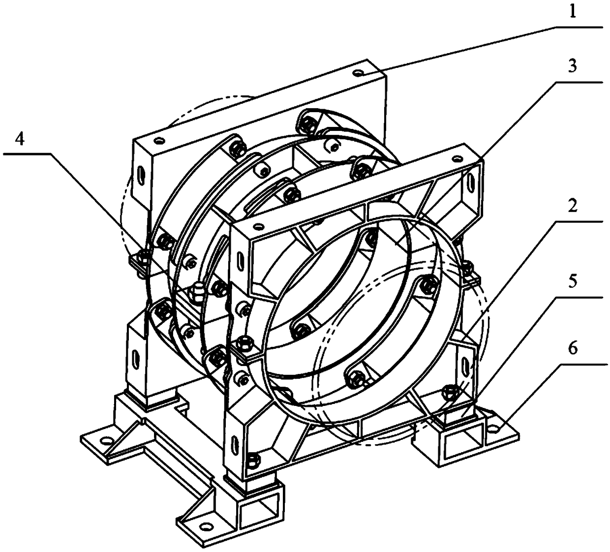 Self-limiting adjustable low stiffness pipeline elastic support