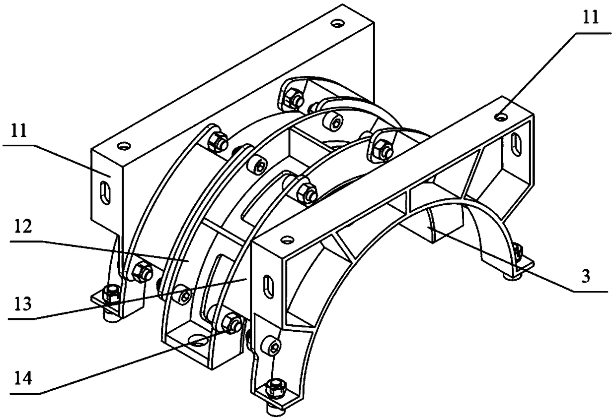 Self-limiting adjustable low stiffness pipeline elastic support