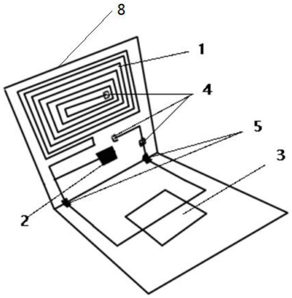 Printed sensor packaging device and design method based on magnetic resonance wireless power supply technology