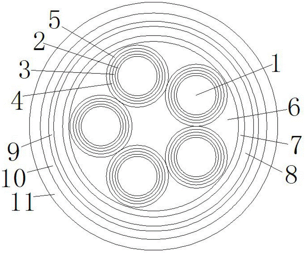 Multi-core combined electric power cable