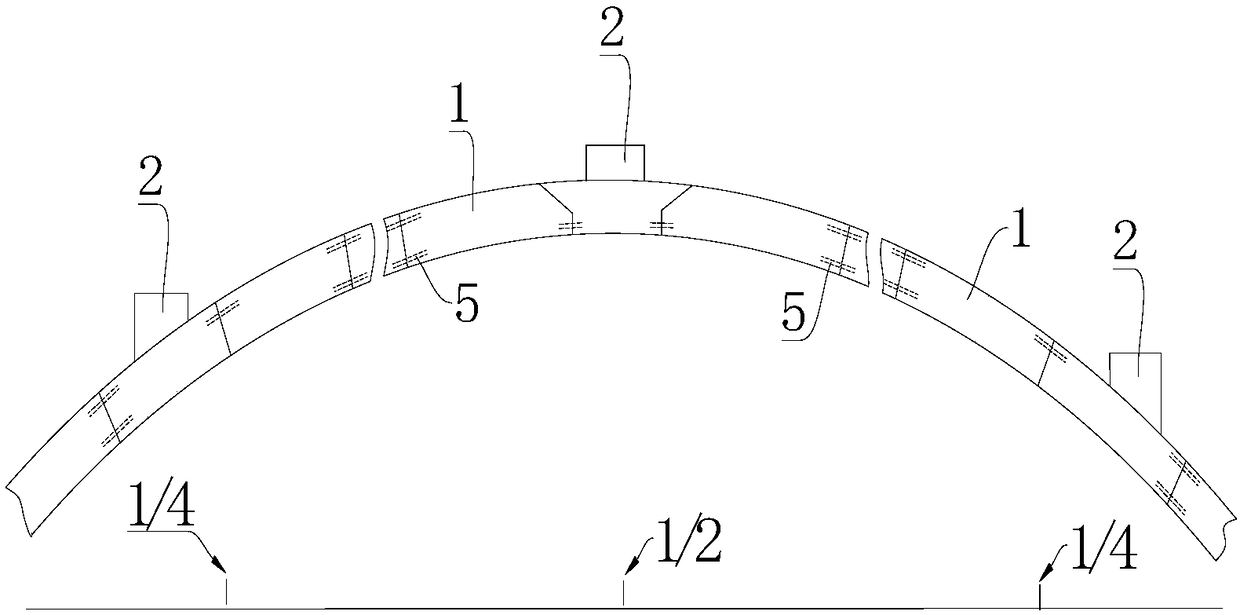 Pre-casting and mounting method for super-high performance concrete deck type slab arch bridge segments