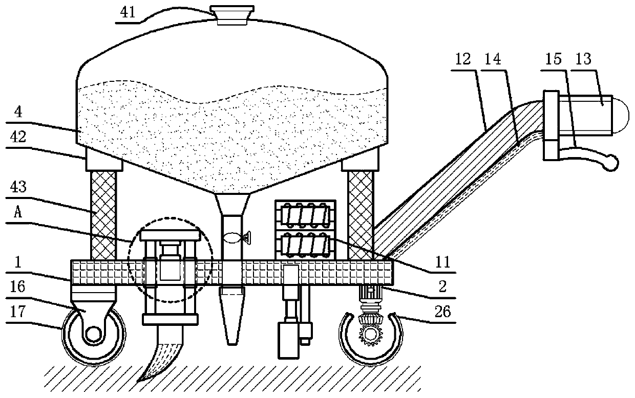 Integrated furrowing and fertilizing machine capable of facilitating safe use