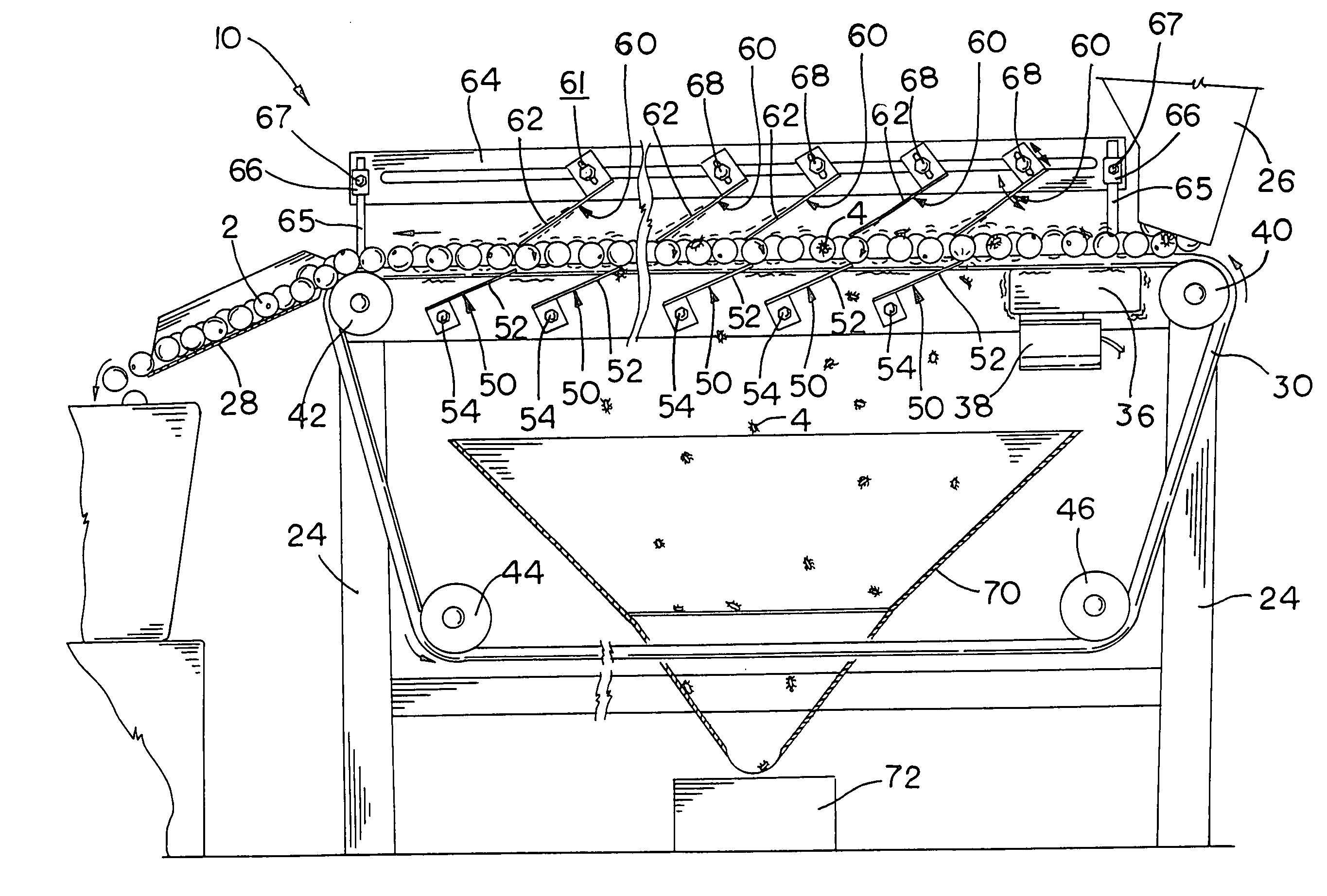 Apparatus for removing insects from produce