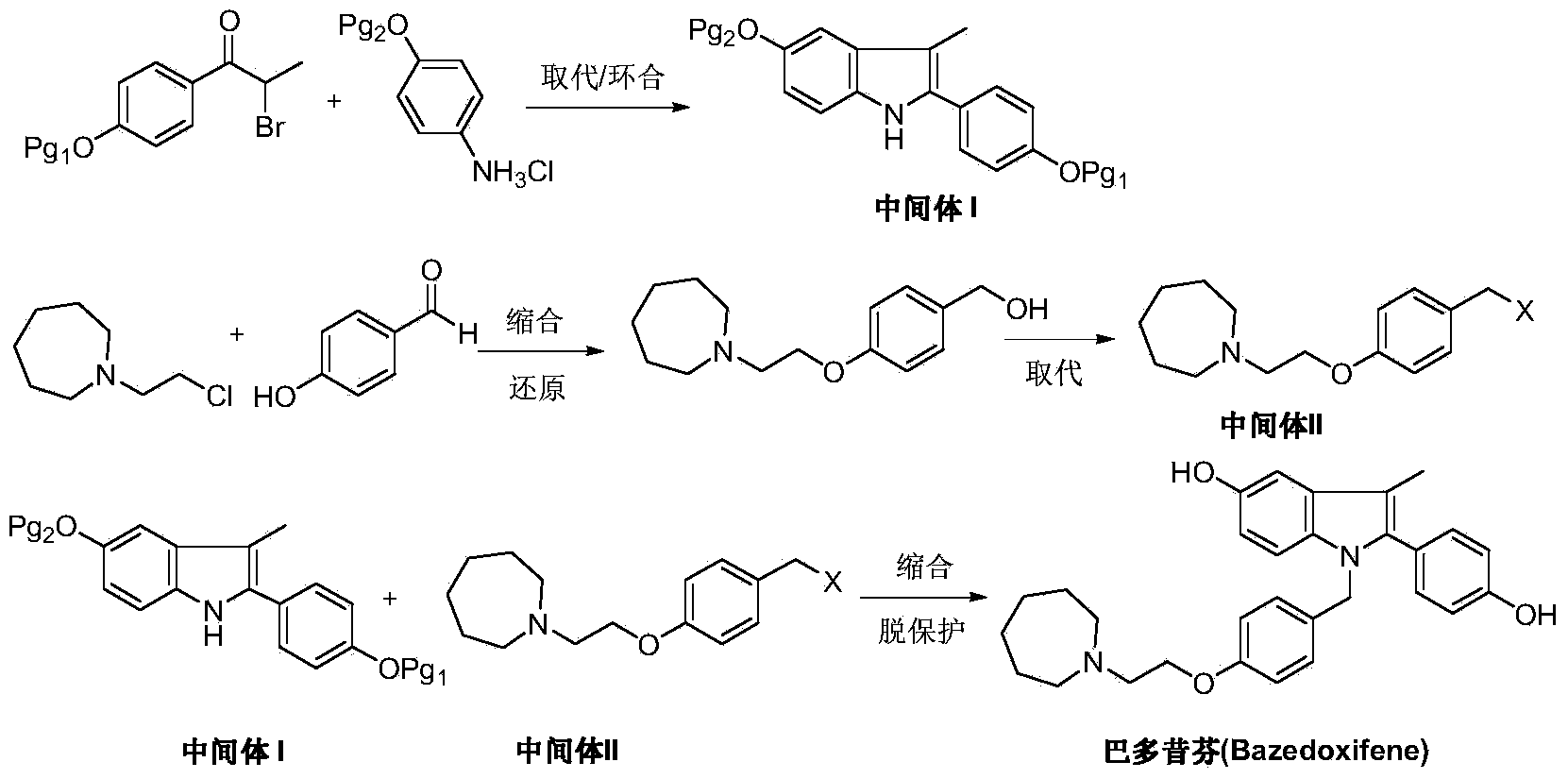 Bazedoxifene intermediate and preparation method thereof