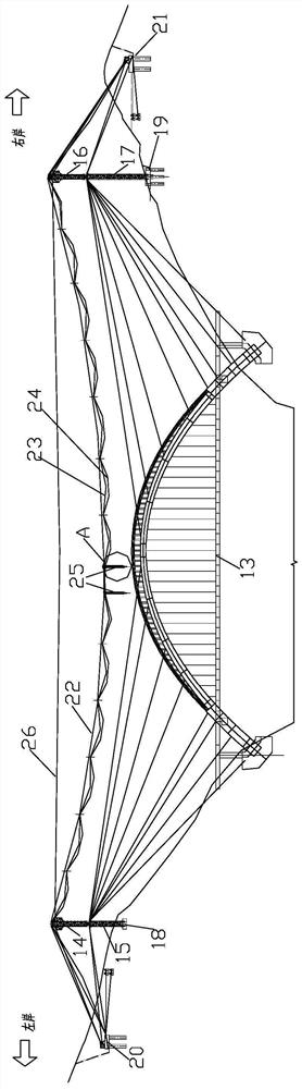 Half-through space Y-shaped steel box arch bridge cable hoisting method