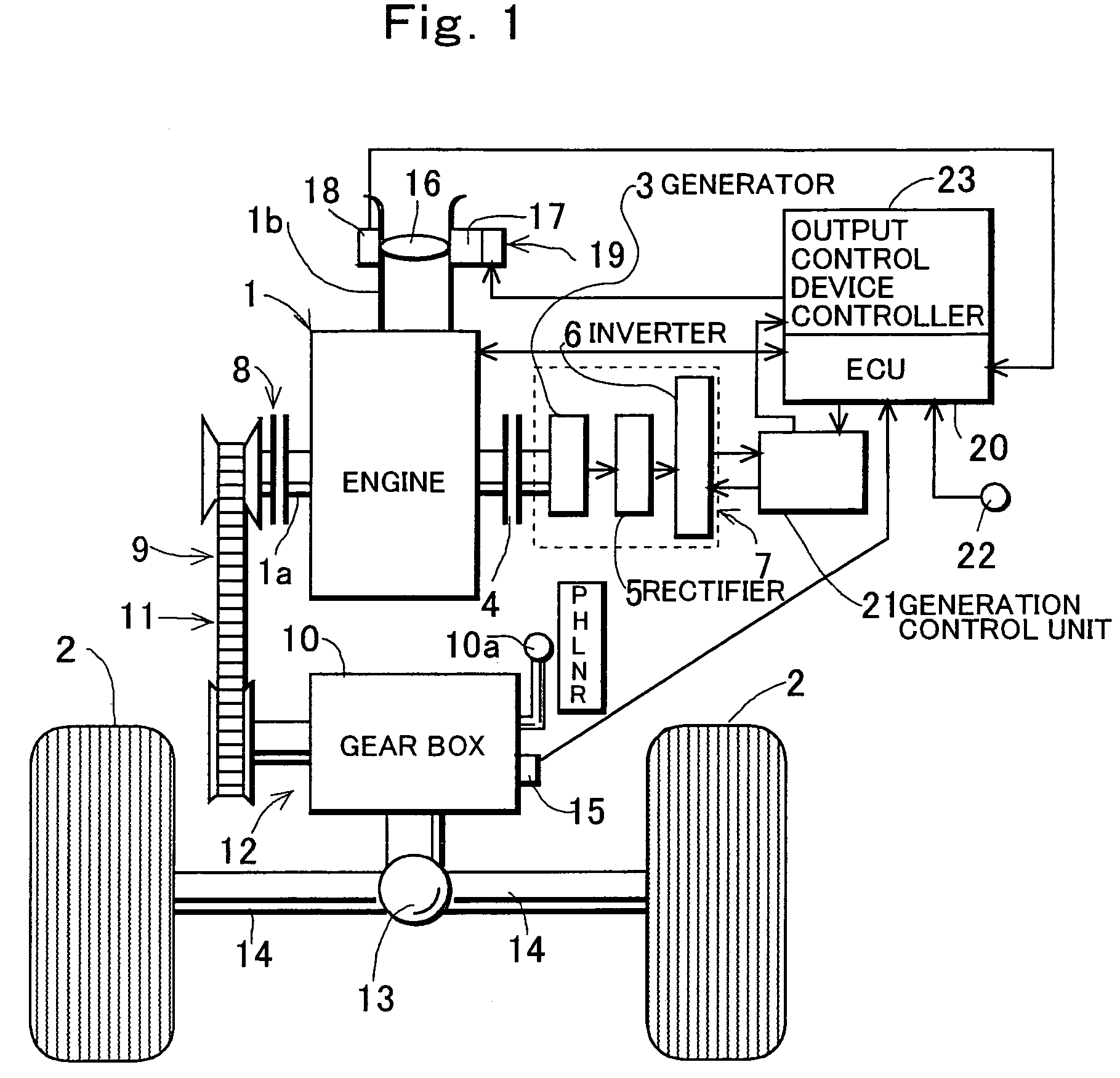 Control device for engine driven vehicle incorporating generator