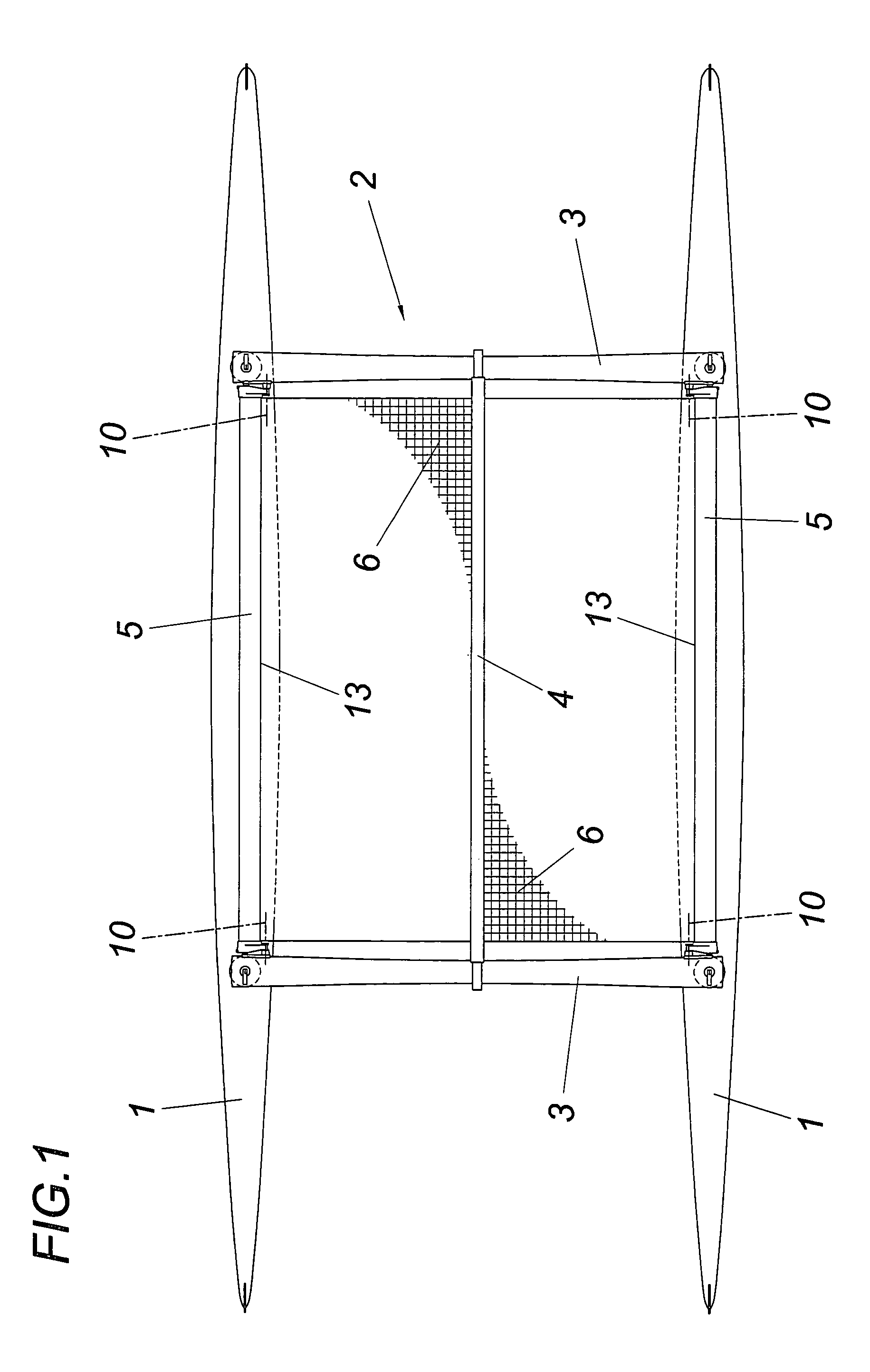 Tensioning device for a carrying net
