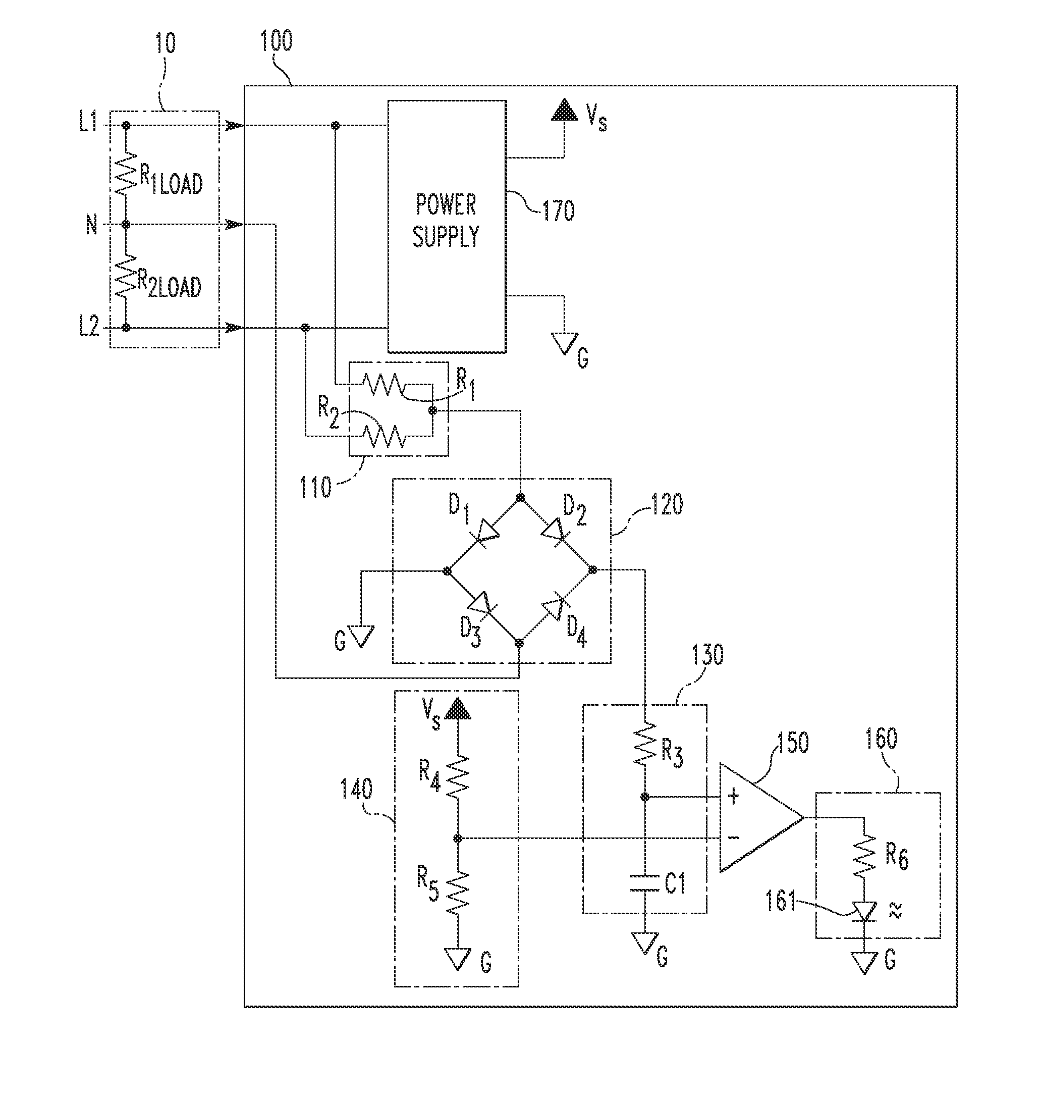 Power system including a load panel protecting a facility from a broken or missing neutral of a split phase electrical distribution configuration