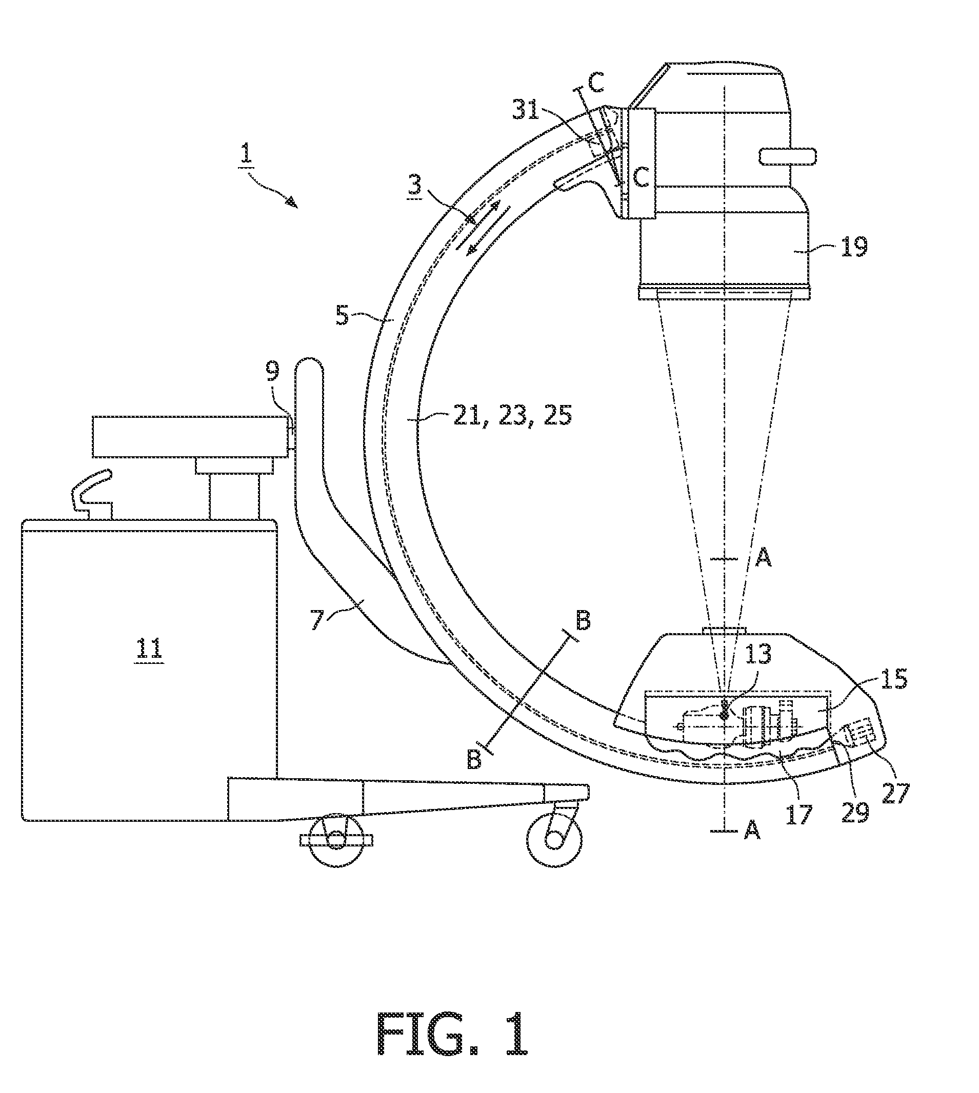 Medical diagnostic x-ray apparatus provided with a cooling device