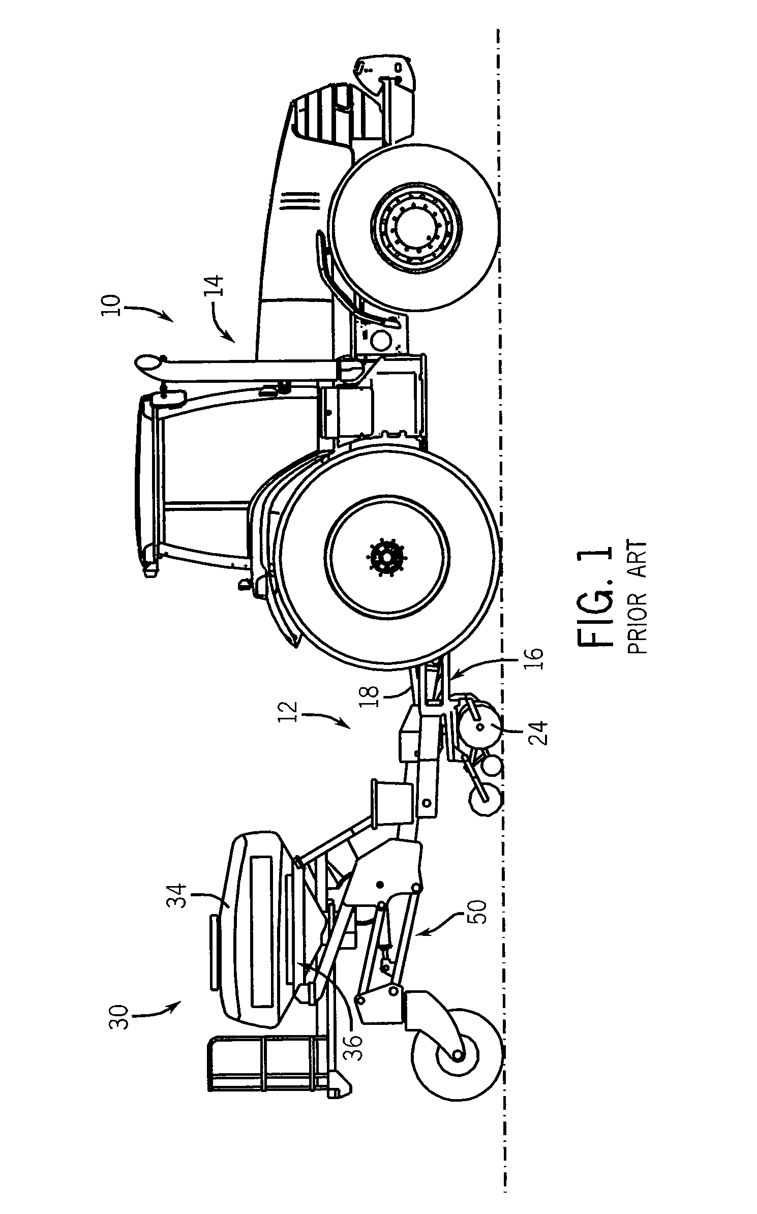 Method And Apparatus For Automatic Positioning Of Gull Wings Of Stackerbar Planter Based On Tractor Hitch Position