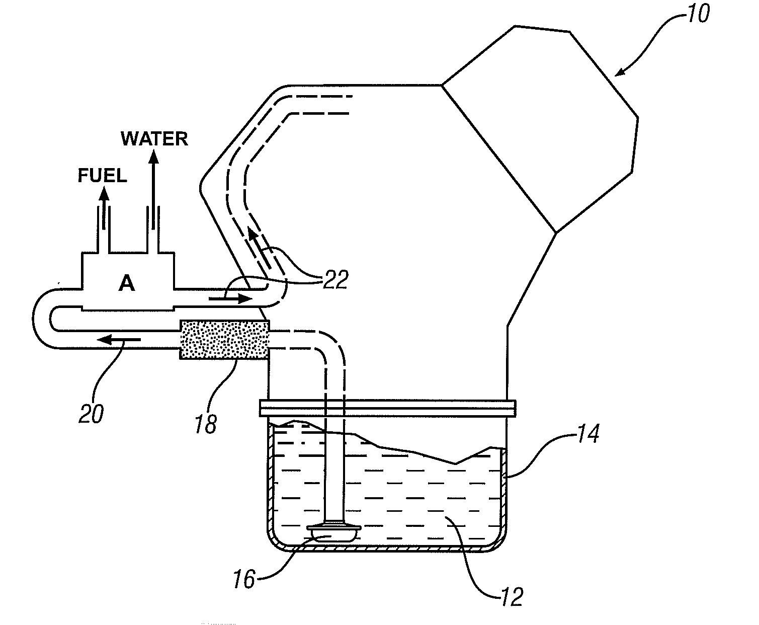Membrane separation of water and fuel from engine oil in an internal combustion engine