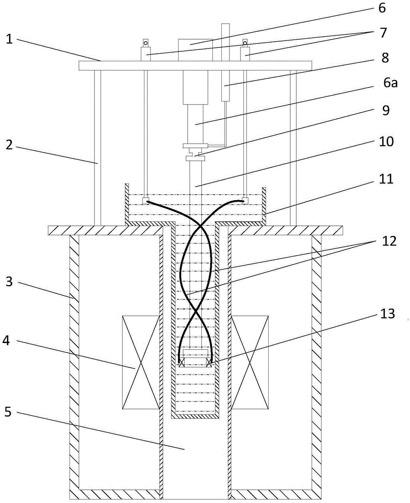 Device for testing magnetic levitation characteristics of high-temperature superconducting coil in variable high magnetic field