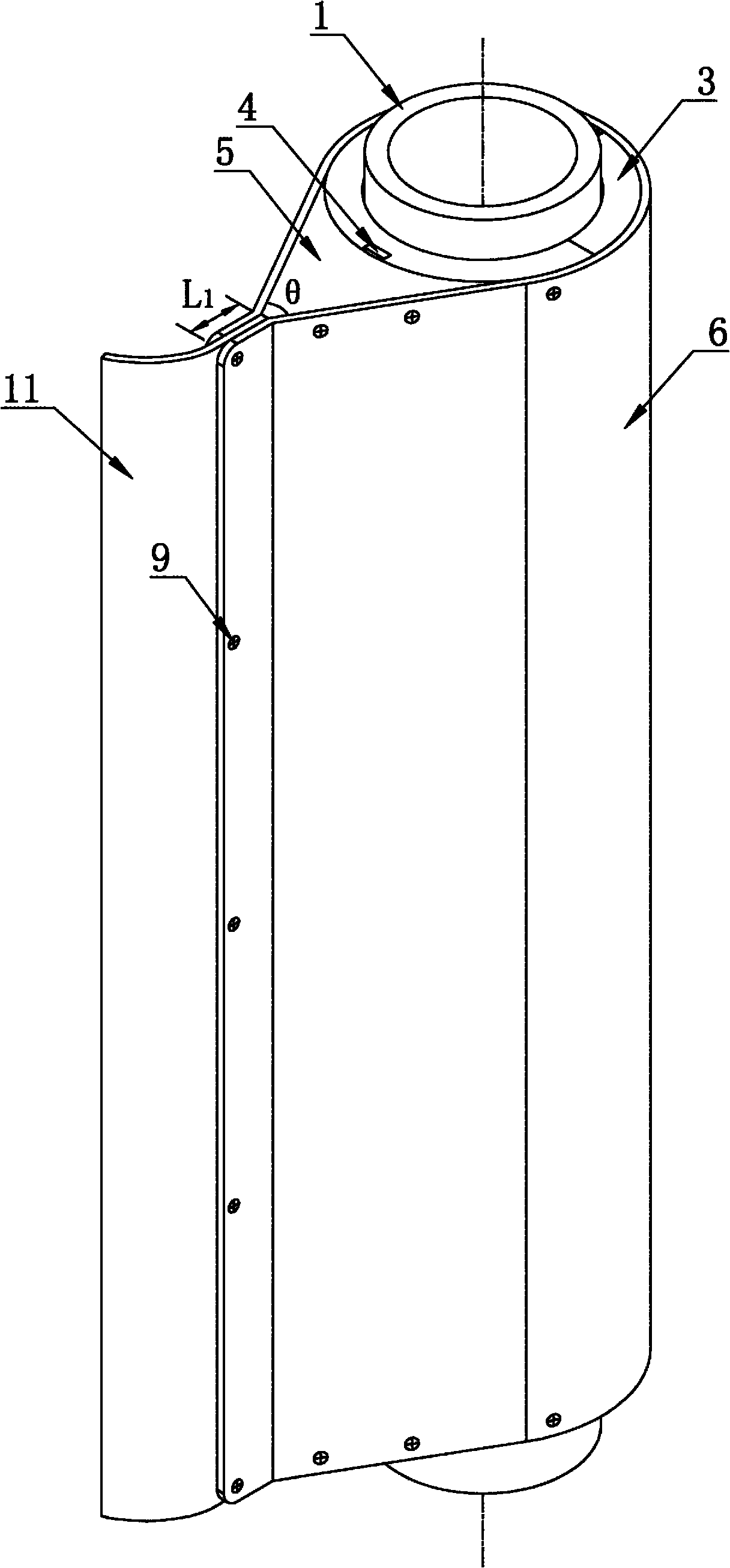 Device for inhibiting vortex-induced vibration of underwater standpipe of fish-tail imitating cowling