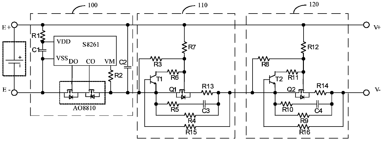 Lithium battery intrinsically safe explosion-proof circuit