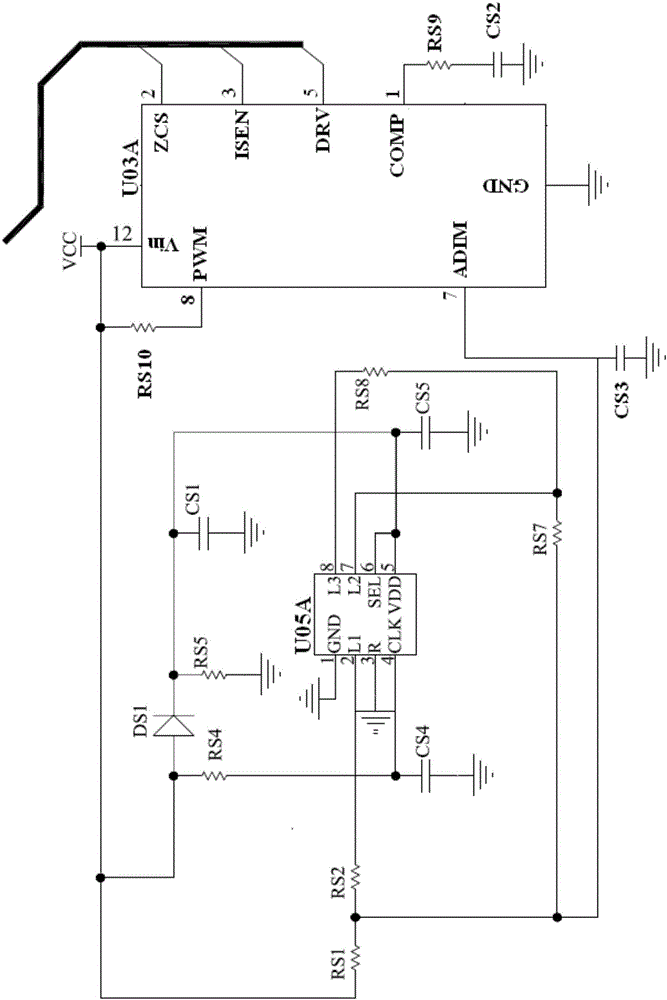 Double-line intelligent LED dimming power supply