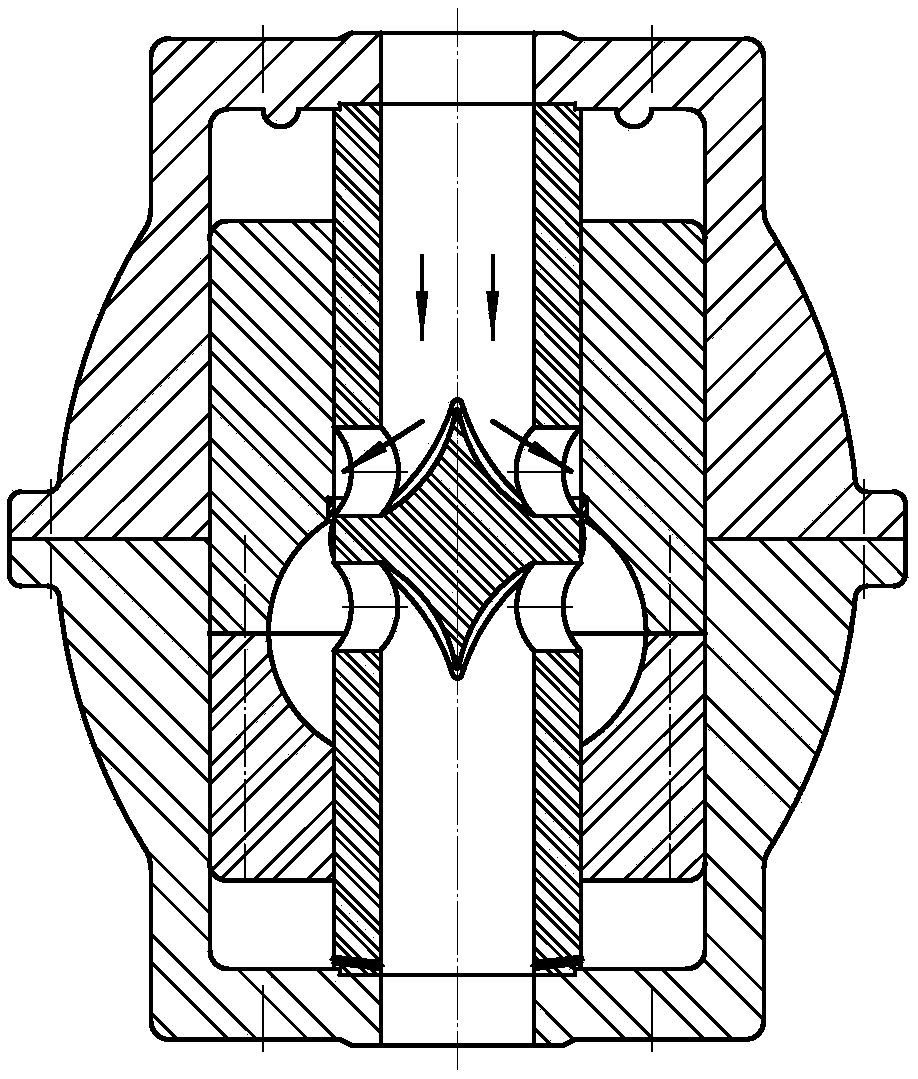 Double-valve inner-cavity driving core tube valve