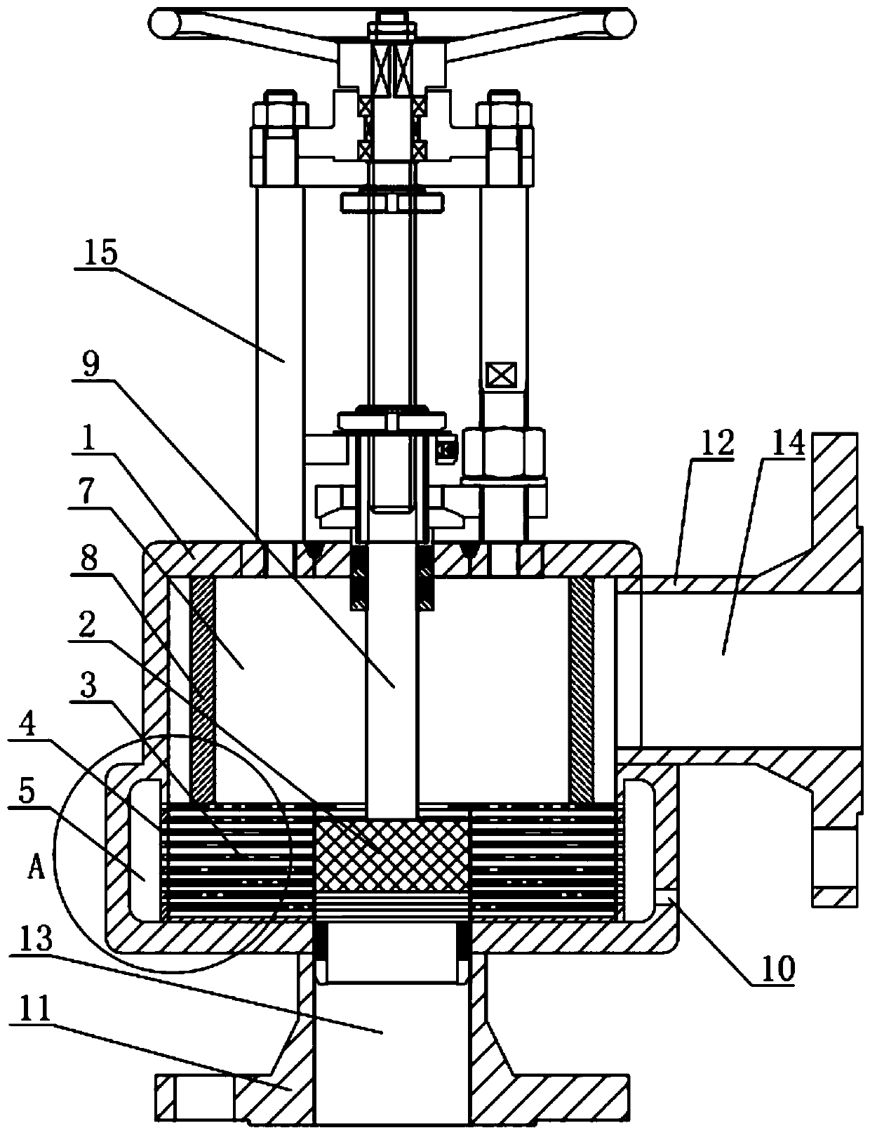 Self-cleaning multistage depressurization adjusting valve