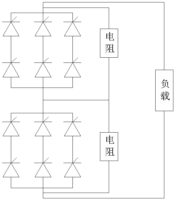 High-power series 12-pulse thyristor rectifier triggering device and method for ship