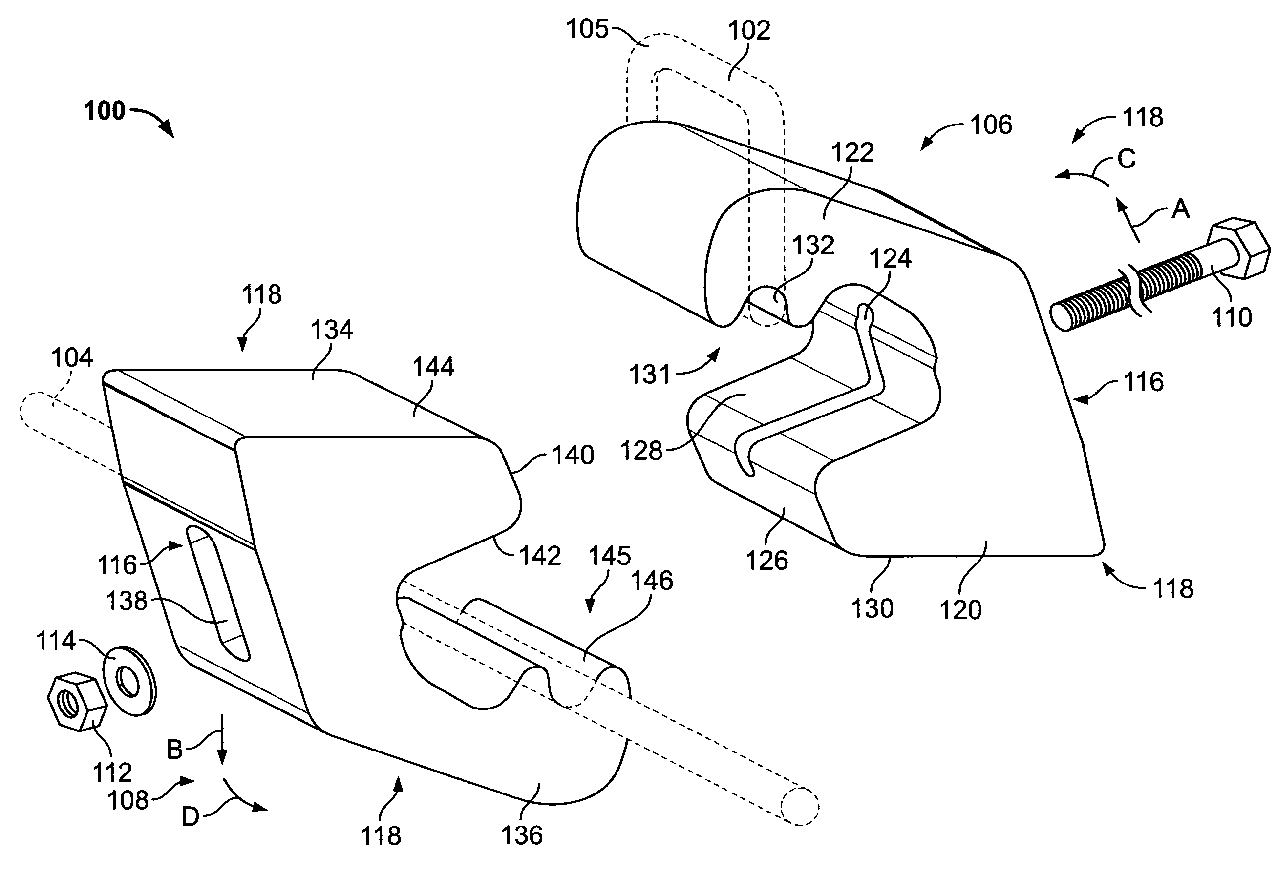 Stirrup-type power utility electrical connector assemblies