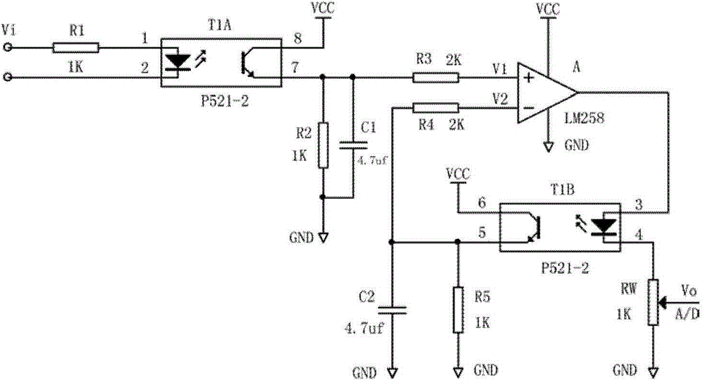 Single-power-source isolation amplifier