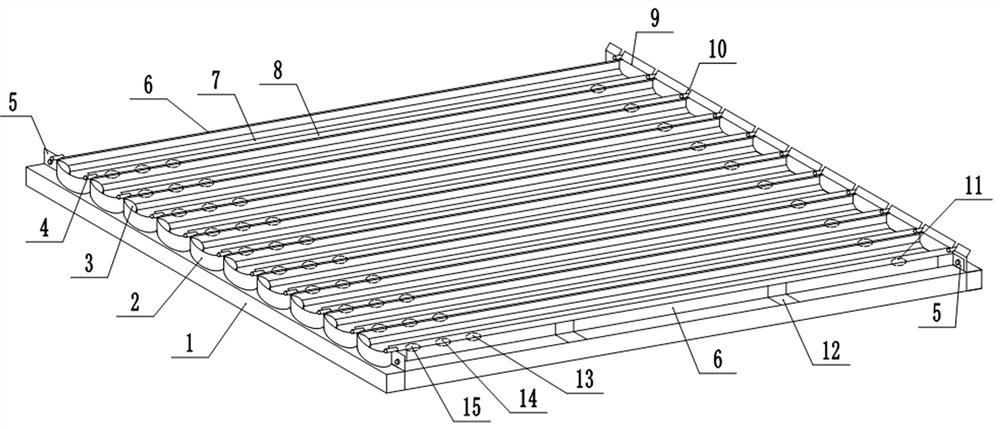 A method for using concrete pillars to support and hang fruit and irrigate and spray fruit trees