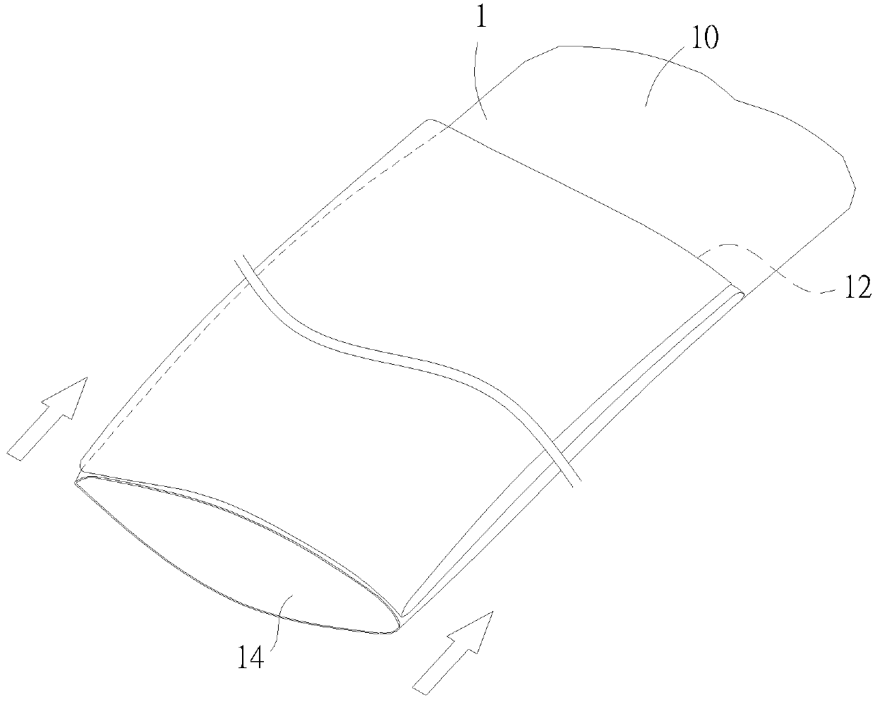 Bag folding method and bag application method