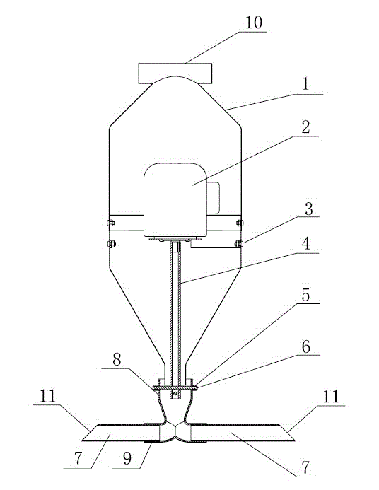 Feed scattering and charging device
